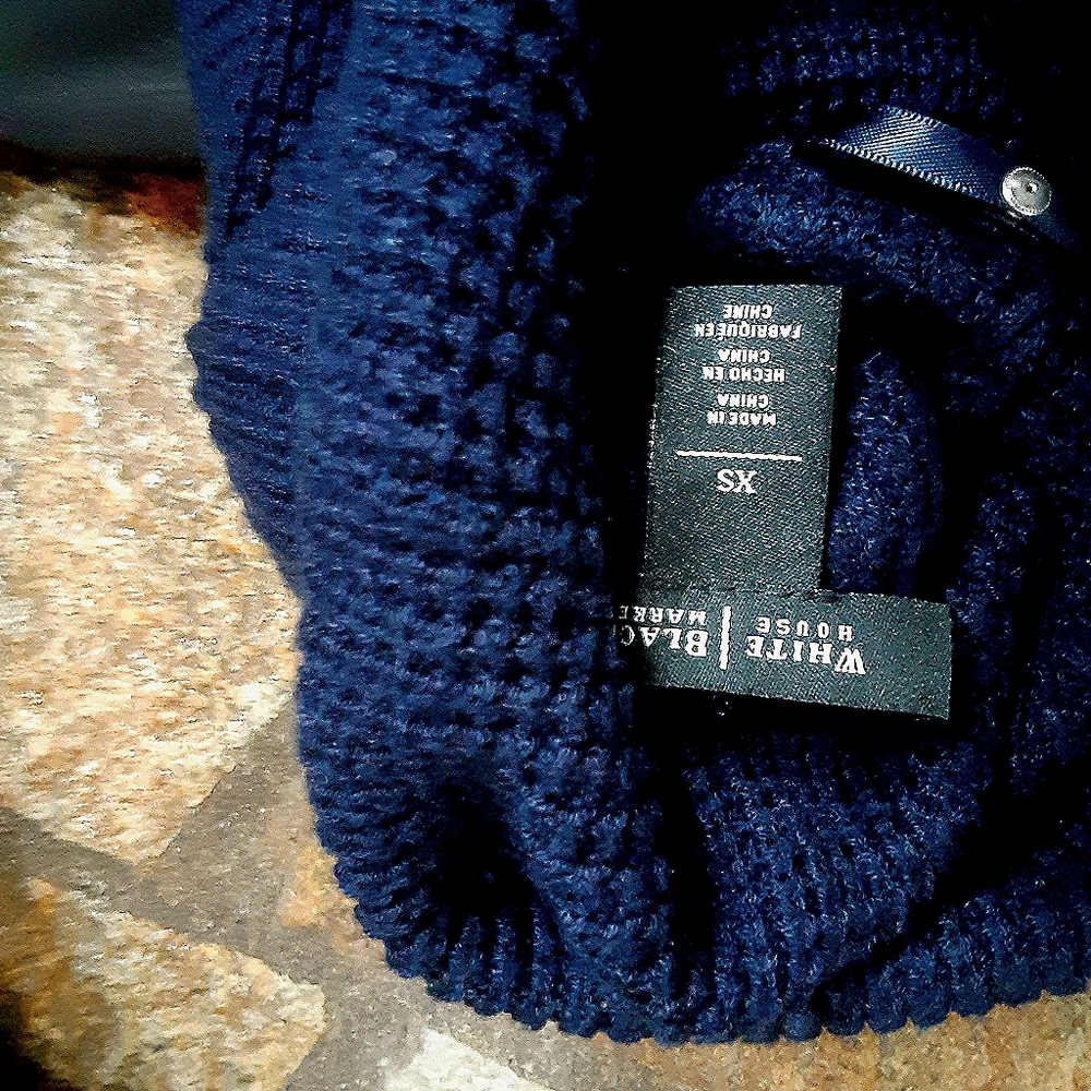 White House Black Market, Navy bodycon knit dress. - Picture 3 of 4